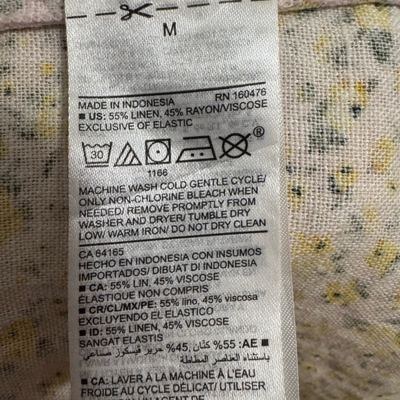 Old Navy Womens Ditsy Floral Linen Blend Fit & Flare Cami Dress M Pink/Yellow - Picture 5 of 5